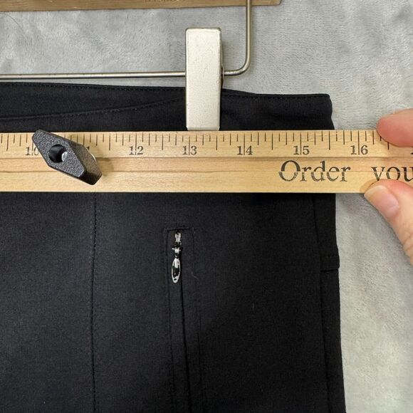 VINCE Pant Womens 6 Black Ponte Knit Skinny Mid Rise Flat Front Pockets Career - Picture 8 of 10